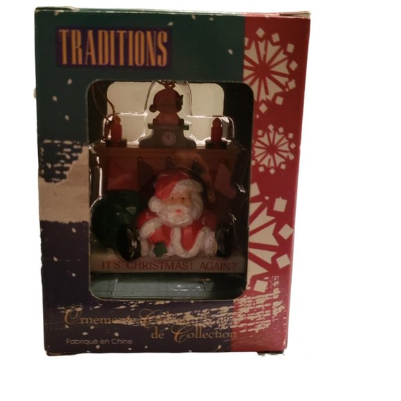 It's Christmas! Again? Santa The Chimney Scene Ornament Christmas Traditions Col - Picture 8 of 11